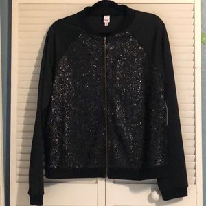 Bongo plus sequin bomber jacket